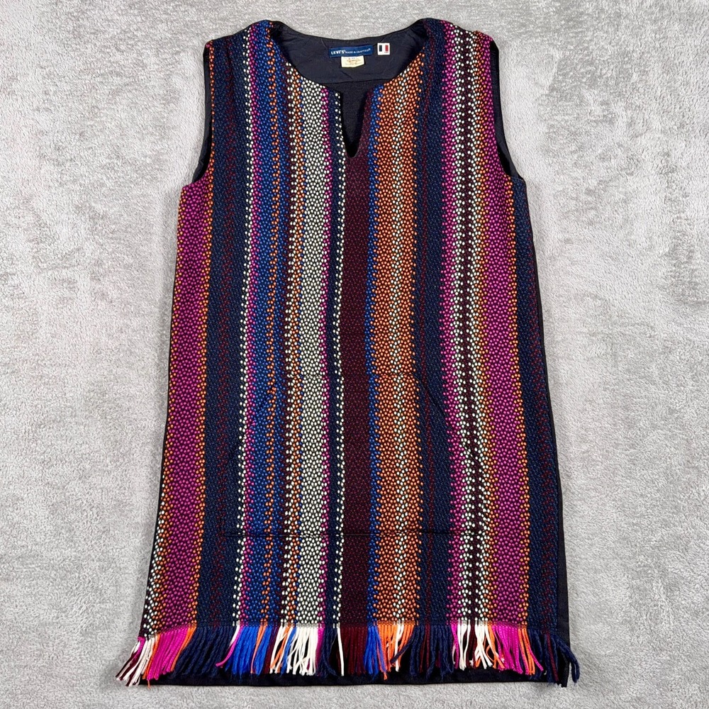 Levi's Made & Crafted Dress Womens XS Multicolor Serape Blanked Fringe Pocket